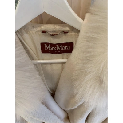Pre-owned Max Mara White Wool Coat