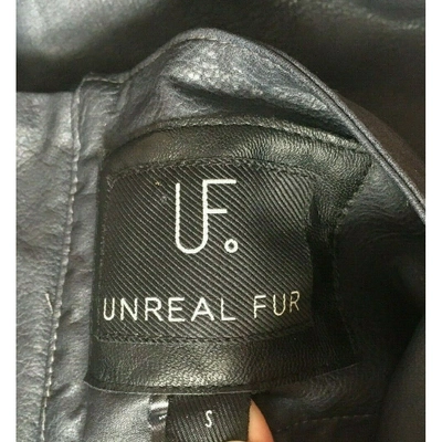 Pre-owned Unreal Fur Straight Pants In Navy