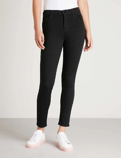 Shop J Brand Alana Skinny High-rise Jeans In Seriously Black