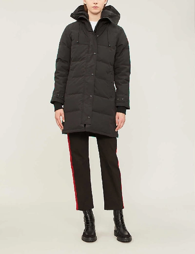 Shop Canada Goose Shelburne Shell And Down Parka Coat In Black