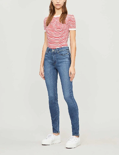 Shop Paige Womens Tristan Hoxton Skinny High-rise Jeans In Blue