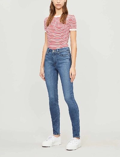 Paige Hoxton Mid-rise Skinny Jeans In Blue