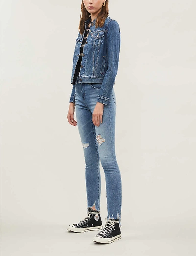 Shop J Brand Alana Cropped Faded Skinny High-rise Jeans In Fix Up Destruct