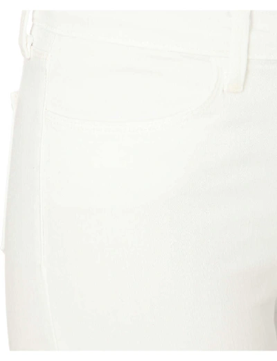Shop J Brand Ladies White Cotton Alana Skinny Cropped Mid-rise Jeans, Size: 32 In Blanc (white)