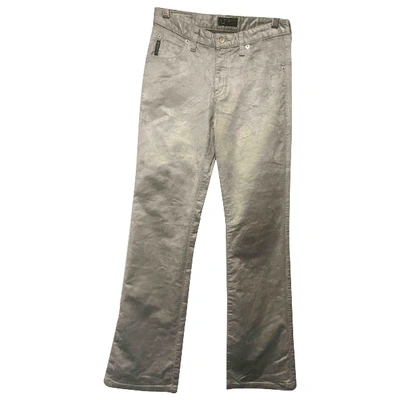 Pre-owned Armani Jeans Silver Cotton - Elasthane Jeans