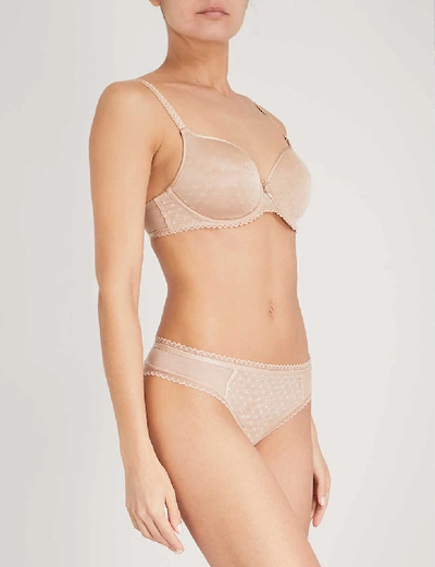 Shop Chantelle Courcelles Stretch-jersey Spacer Bra In Nude (nude)