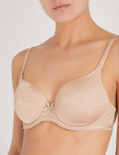 Shop Chantelle Courcelles Stretch-jersey Spacer Bra In Nude (nude)