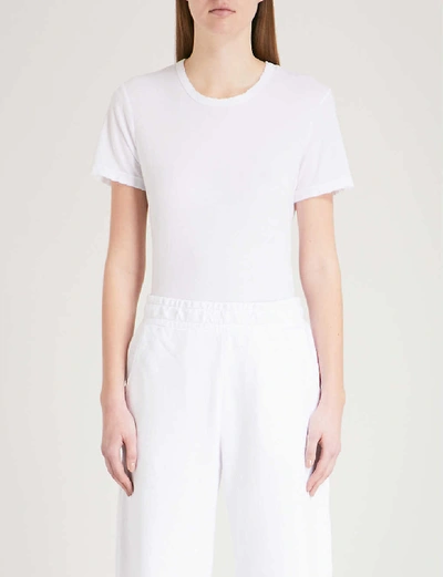 Shop Cotton Citizen Womens White Roundneck Cotton-jersey T-shirt Xs