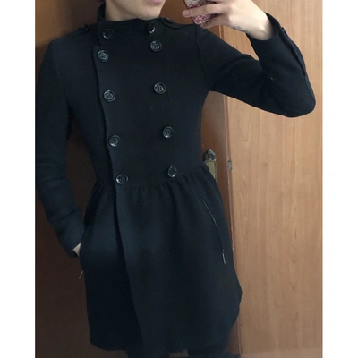 Pre-owned Burberry Black Wool Coat