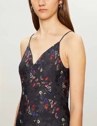 Shop Allsaints Melody Spirit Floral-print Crepe Midi Dress In Black