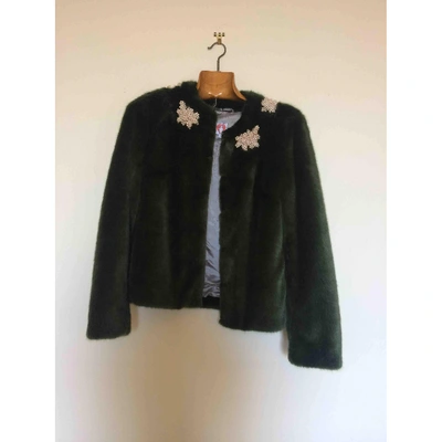 Pre-owned Shrimps Green Faux Fur Jacket