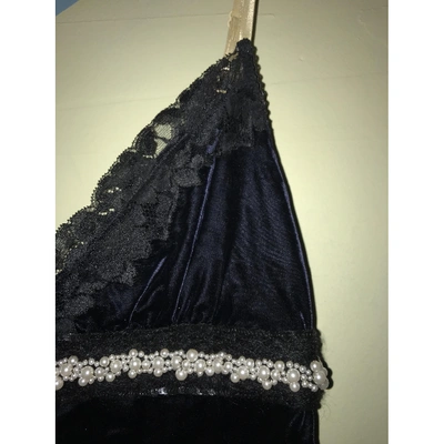 Pre-owned Dolce & Gabbana Velvet Top In Blue