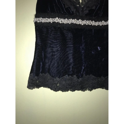 Pre-owned Dolce & Gabbana Velvet Top In Blue