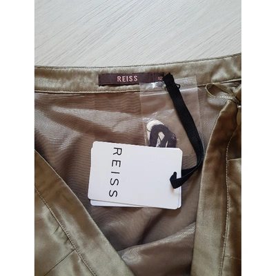 Pre-owned Reiss Silk Mid-length Skirt In Beige