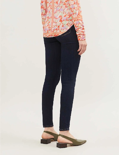 Shop Paige Hoxton Ankle Skinny High-rise Stretch-denim Jeans In Blue