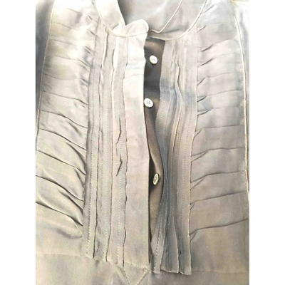Pre-owned Costume National Silk Mini Dress In Grey