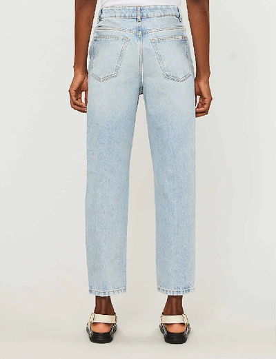 Shop Maje Womens Blue Sky Pario Straight-leg High-rise Jeans 12