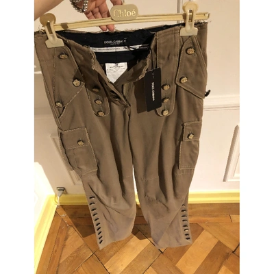 Pre-owned Dolce & Gabbana Trousers In Khaki