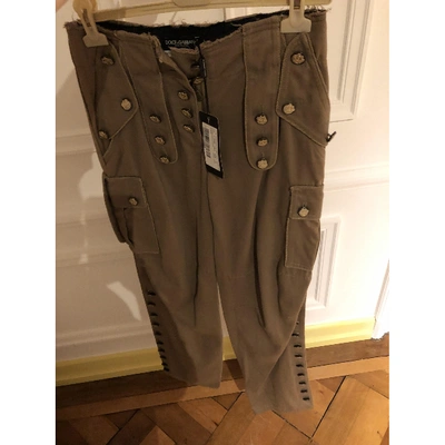 Pre-owned Dolce & Gabbana Trousers In Khaki