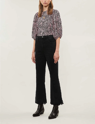 Shop J Brand Julia Cropped High-rise Flared Jeans In Undercover