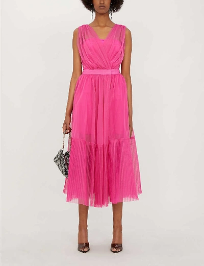 Shop Pinko Womens Fuxia-bacca Rossiss. Ottimare Tulle Dress 6