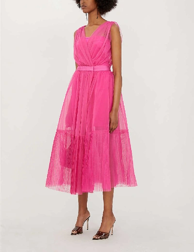 Shop Pinko Womens Fuxia-bacca Rossiss. Ottimare Tulle Dress 6