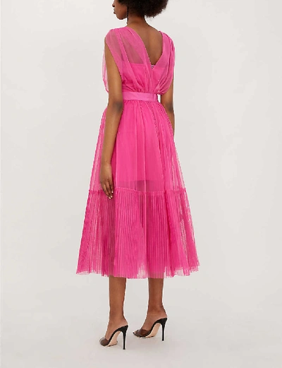 Shop Pinko Womens Fuxia-bacca Rossiss. Ottimare Tulle Dress 6