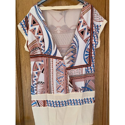 Pre-owned Pinko Silk Mini Dress In Multicolour