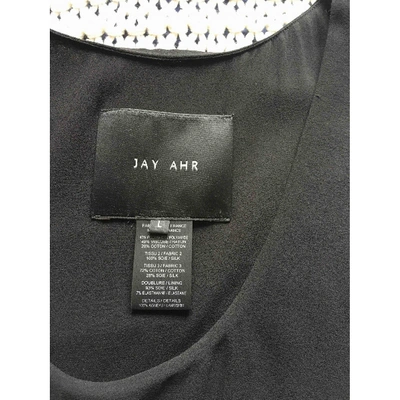 Pre-owned Jay Ahr Silk Dress In Black