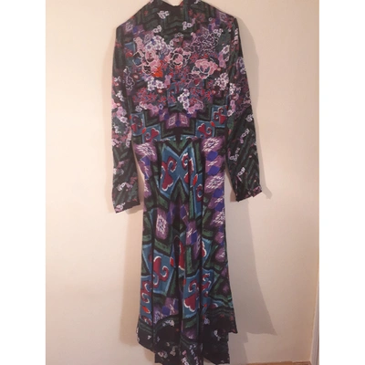 Pre-owned Saloni Silk Mid-length Dress In Multicolour