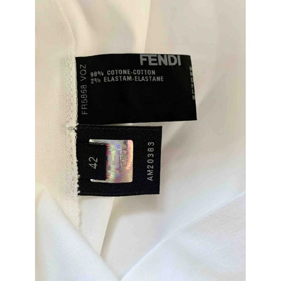 Pre-owned Fendi Trousers In White