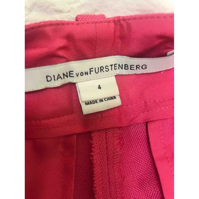 Pre-owned Diane Von Furstenberg Linen Trousers In Pink