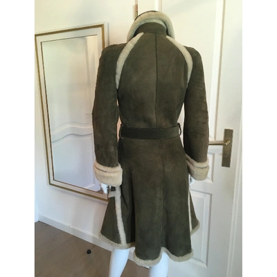 Pre-owned Givenchy Green Shearling Coat