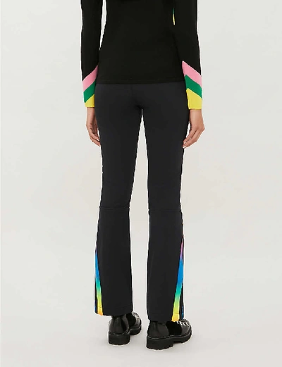 Shop Perfect Moment Chevron Flared Shell Trousers In Black Rainbow