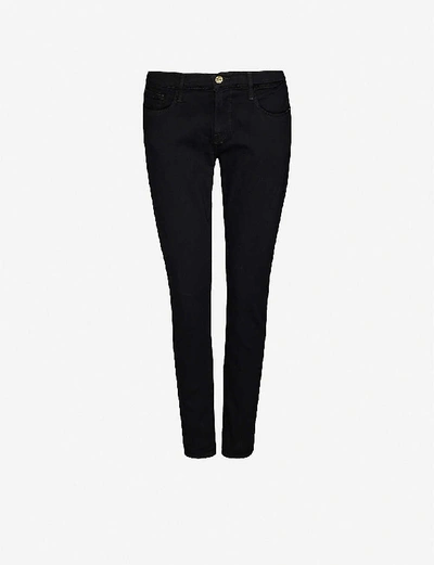 Shop Frame Womens Noir (black) Le Garcon Straight-leg Mid-rise Stretch-denim Jeans