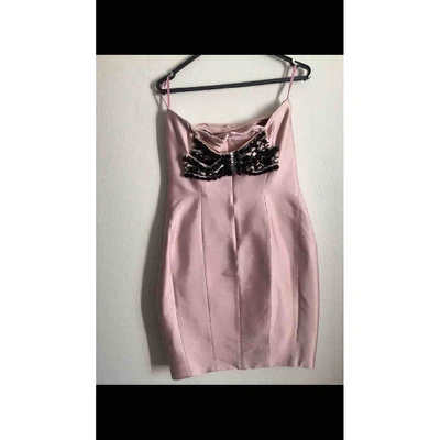 Pre-owned Donna Karan Silk Mini Dress In Pink