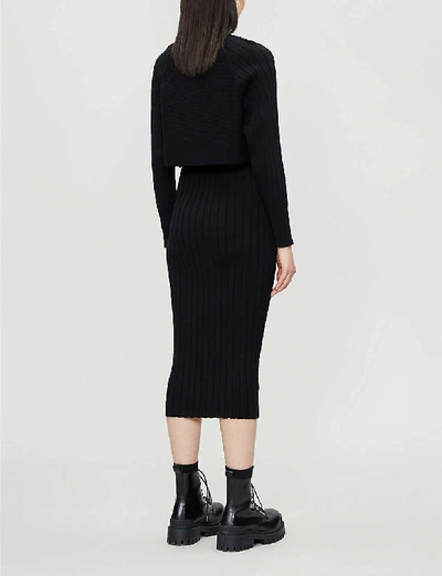 Shop Allsaints Tarun Knitted Midi Dress In Black