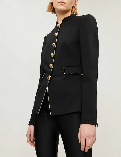 Shop Pinko Etichetta Piped-trim Woven Jacket In Nero Limousine