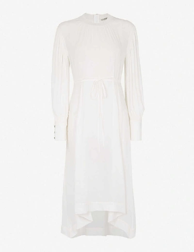 Shop Allsaints Fayre Crepe Midi Dress In Chalk White