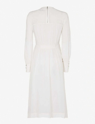 Shop Allsaints Fayre Crepe Midi Dress In Chalk White