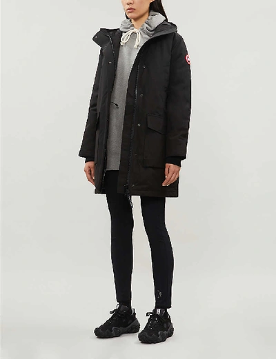 Shop Canada Goose Canmore Hooded Feather And Shell-down Parka In Black
