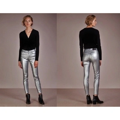 Pre-owned Hugo Boss Slim Jeans In Silver