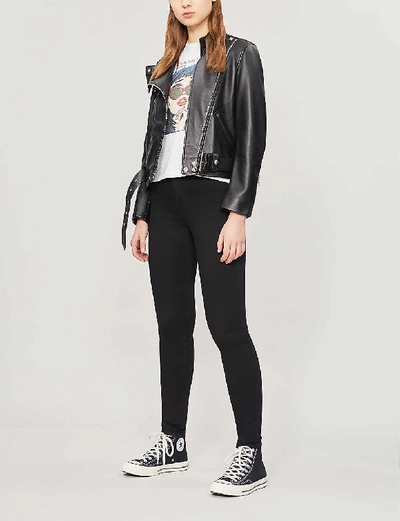 Shop Topshop Joni High-rise Skinny Jeans In Black