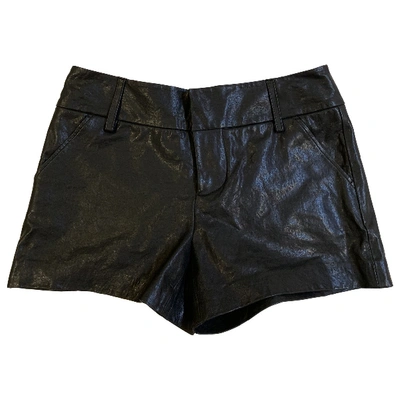 Pre-owned Alice And Olivia Black Leather Shorts