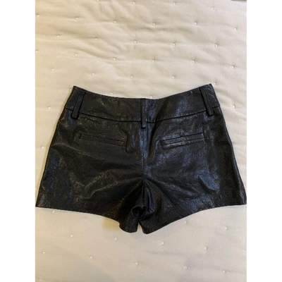 Pre-owned Alice And Olivia Black Leather Shorts