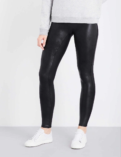 Shop Spanx Women's Black High-rise Faux-leather Leggings