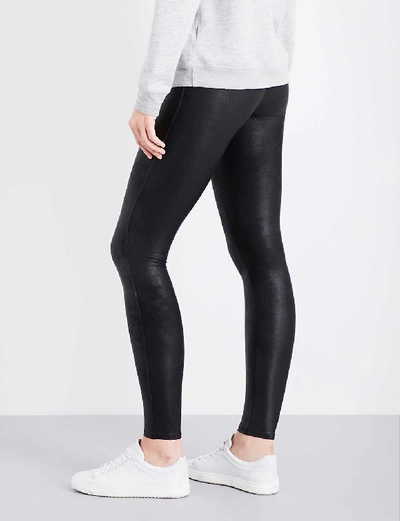 Spanx Womens Black High-rise Faux-leather Leggings In Black