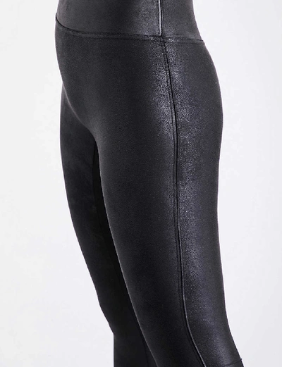 Spanx Womens Black High-rise Faux-leather Leggings In Black