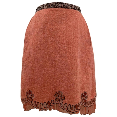 Pre-owned Rochas Orange Wool Skirt