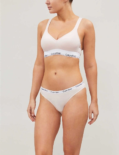 Calvin Klein Modern Cotton Padded Cotton-jersey Bra In 2nt Nymphs Thigh